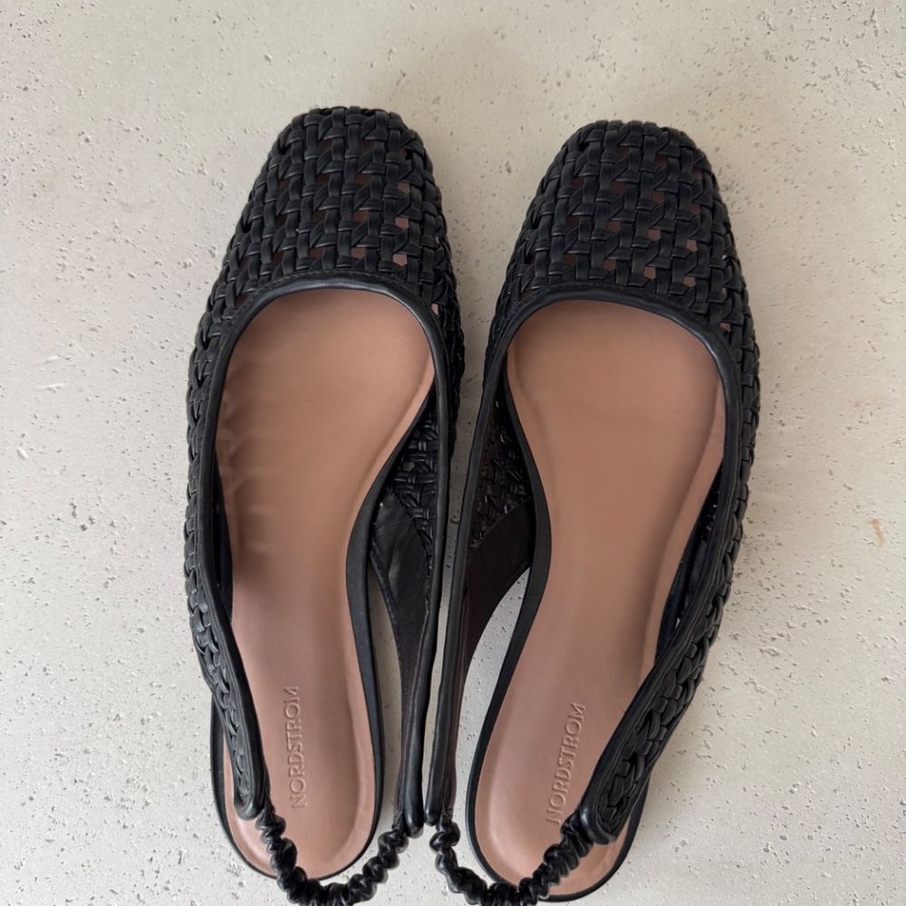 Nordstrom brand Arabella slingback woven flats - size 9